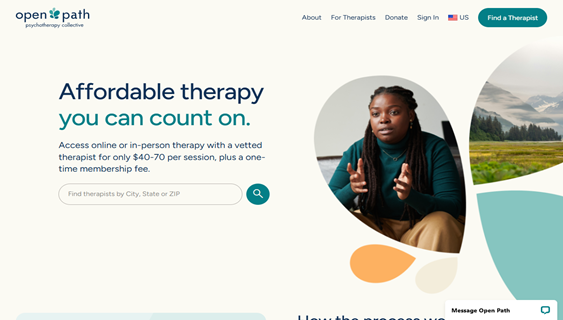 Open Path Collective — affordable therapy through a nonprofit network